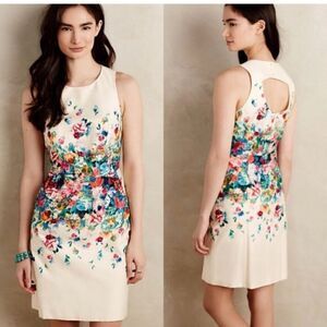 Anthropologie Maeve Tea Garden Floral Sleeveless Sheath Dress | SZ 6